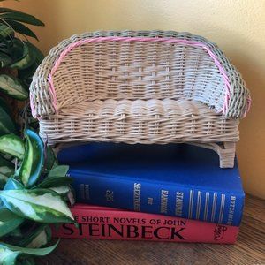 Vintage Miniature Wicker Sofa 80's 90's Decor Doll